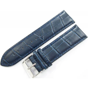 Ezgi Elektronik Bizon Deri Saat Kayışı 24MM Lacivert Saat Kordonu Kroko Kolçak