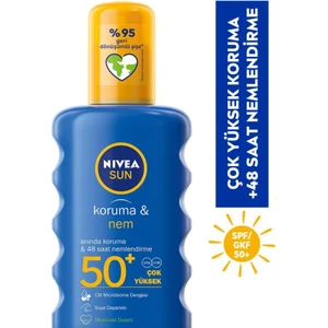 Nıvea Sun Spf 50+ Koruma & Nem Nemlendirici Güneş Kremi Sprey 200 ml + Plaj Çantası