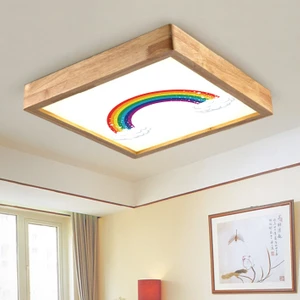 Wood Design World Ahşap Çerçeve Tavan LED Aydınlatma Avize