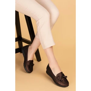 Hakiki Deri Günlük Rahat Loafer Ayakkabı PYT.1200 - Bakır - 37