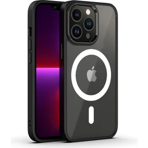 iPhone 13 Pro Kılıf Magsafe Özellikli Metal Kamera Korumalı Kenarları Renkli Transparent Case