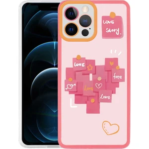 Apple iPhone 12 Pro Max Kapak Kamera Korumalı Love Story Desenli Ultra Ince Silikon Kılıf