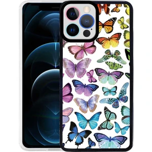 Apple iPhone 12 Pro Max Kapak Kamera Korumalı Kelebek Desenli Ultra Ince Silikon Kılıf