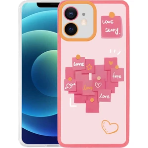 Apple iPhone 12 Kapak Kamera Korumalı Love Story Desenli Ultra Ince Silikon Kılıf