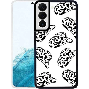 Samsung Galaxy S22 Plus Kapak Kamera Korumalı Şapka Desenli Ultra Ince Silikon Kılıf