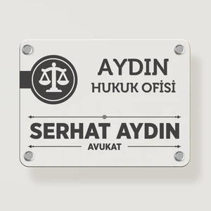 Avukatlara Özel Kapı Tabela Büro Ofis Mini Giriş Tabelası