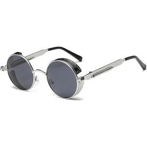 Ykd Store Metal Yuvarlak Çerçeve Steampunk Retro Güneş Gözlüğü Erkekler Kadınlar 13 (Yurt Dışından)