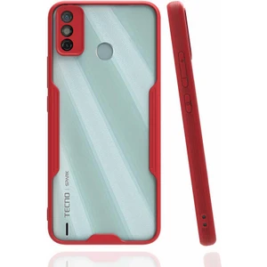 Tecno Spark 6 Go Kılıf Kamera Korumalı Colorful Kapak - Kırmızı