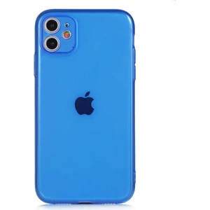 Apple iPhone 11 Kapak Kamera Korumalı Neon Renkli Silikon Kılıf - Neon Mavi