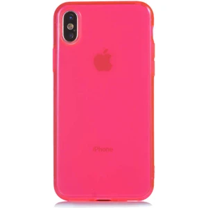 Apple iPhone x Kapak Kamera Korumalı Neon Renkli Silikon Kılıf - Neon Pembe
