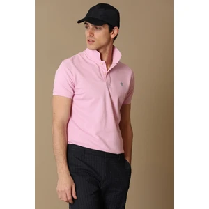 Laon Spor Polo Yaka Erkek Tişört Pembe