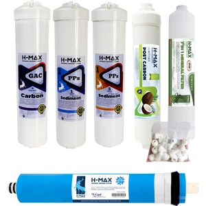 H-MAX Reverse Osmosis System 75 Gpd Membranlı Kapalı Kasa Su Arıtma Cihazı 6'lı Filtre Seti - 0057