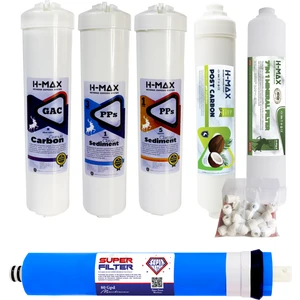 H-MAX Reverse Osmosis System Süper Membranlı Kapalı Kasa Su Arıtma Cihazı 6'lı Filtre Seti - 0059