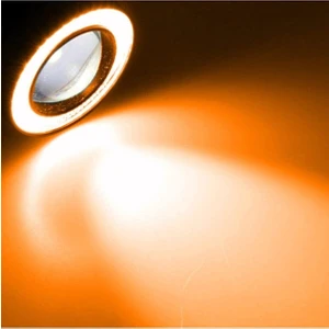 89 mm Orange Yellow  Mercekli Angel LED Halkalı Sis Far Metal Gövde