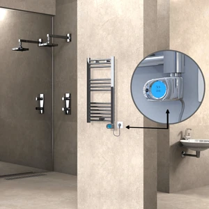 Haiti Elektrikli Havlupan 200 Watt 400X800 Düz Krom (Musa Termostatlı)