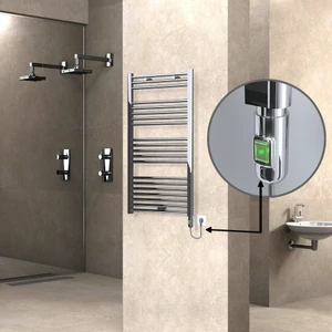 Haiti Elektrikli Havlupan 300 Watt 600X1100 Düz Krom (On/off Düğmeli)