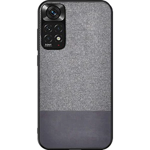 Xiaomi Redmi Note 11 Pro 2022 (Global) Fabrik Kumaş ve Deri Desen Kılıf -Gri