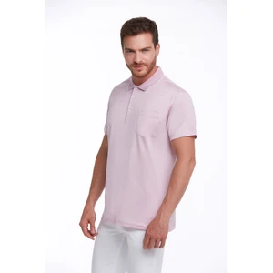 Erkek Lila Regular Fit Merserize %100 Pamuk Basic Polo Yaka Tişört