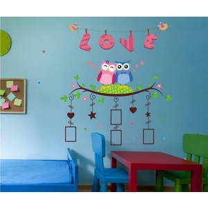 Crystal Kids Çocuk Odası Dekorasyonu Fotoğraf Çerçeveli Baykuşlu Pvc Duvar Sticker Dekor