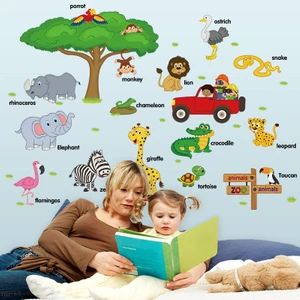 Orman Hayvanları ve Isimleri Çocuk ve Bebek Odası Duvar Dekoru Duvar Sticker