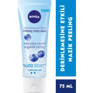 NIVEA Pürüzsüzleştirici Organik Pirinç Yüz Temizleme Peelingi 75ml; Normal Ciltler; Yüz Bakım;Cildi Arındırır; %100 Doğal Peeling Tanecikleri