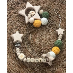 Lilam Tasarım Örtü Toplu  Dişlikli Emzik Askısı