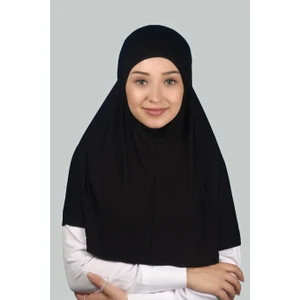 İkili Set Pratik Eşarp Hazır Türban Ve Hijab Tesettür Bonesi (Xl) - Siyah