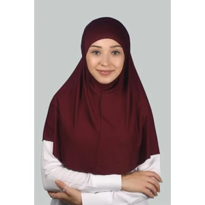 İkili Set Pratik Eşarp Hazır Türban Ve Hijab Tesettür Bonesi (Xl) - Bordo