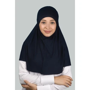 İkili Set Pratik Eşarp Hazır Türban Ve Hijab Tesettür Bonesi (Xl) - Lacivert