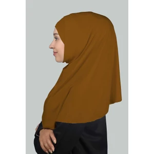 İkili Set Pratik Eşarp Hazır Türban Ve Hijab Tesettür Bonesi (Xl) - Taba