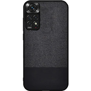 Xiaomi Redmi Note 11S 2022 (Global) Fabrik Kumaş ve Deri Desen Kılıf -Gri