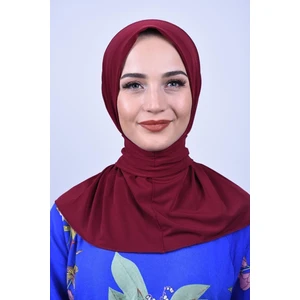 Belifanti Collection Kadın Tesettür Çıtçıtlı Bone Sandy Hijab Boyunluk Bone Bordo