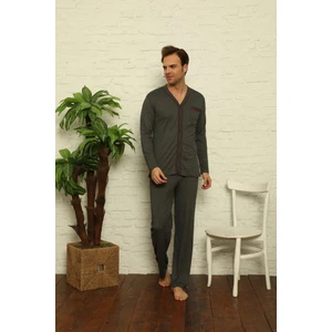 Erkek Uzun Kollu Önden Düğmeli Hastene Pijama Takımı 0429