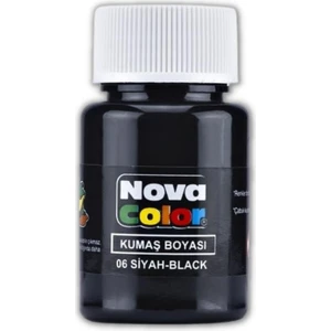 Siyah Kumaş Boyası Tişört Çanta Tekstil Boyası 30 ml 1 Adet Nova Color Kumaş Boyası Siyah 1 Adet