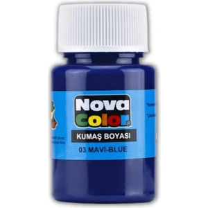 Mavi Kumaş Boyası Tişört Çanta Tekstil Boyası 30 ml 1 Adet Nova Color Kumaş Boyası Mavi 1 Adet