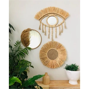 Rafya Halatlı Pampas AYNA3LÜ Set