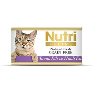 Nutri Feline Tavuk Etli Hindi Etli Yetişkin Kedi Konserve 85 gr ( 4 Adet - 85 gr x 4 Adet)