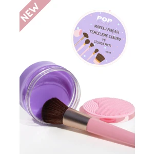 Pop Beauty Makyaj Fırçası, Süngeri Temizleme Sabunu ve Silikon Matı 70 gr