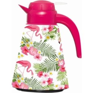 161704-002 Konik Flamingo Desenli Cam Termos 1.2 Litre Tea HAN-HRV-161704-002