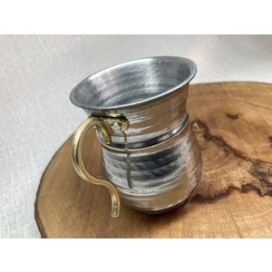 Üzüm Home Krom Dövme Ayran Bardağı Tekli - Metal Bardak-Maşrafa Krom