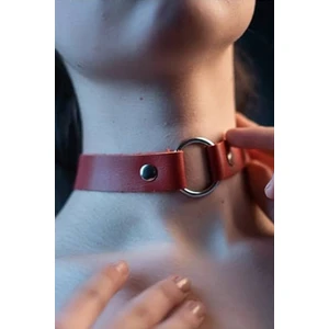 Sweet Demon Kadın Tek Halka Detaylı Ayarlanabilir Şık Deri Choker Boyun Aksesuar Kırmızı