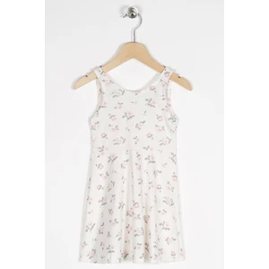 Kız Çocuk Regular Fit Gül Desenli Kolsuz Elbise