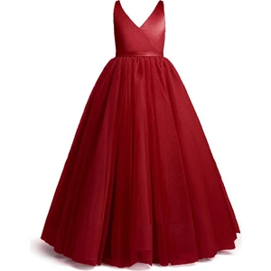 Nsmkidslife Kız Çocuk Kırmızı Doğum Günü Parti Balo Mezuniyet Elbise