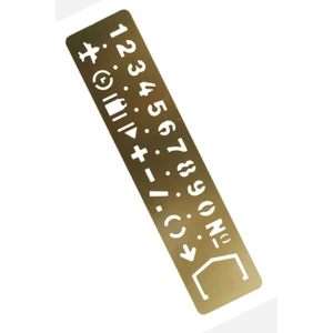 Pirinç Alfabe Yazı Şablonu Numaralı -Yazı Ölçüsü:8mm