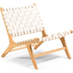 Doğal Ahşap Gerçek Deri Berjer