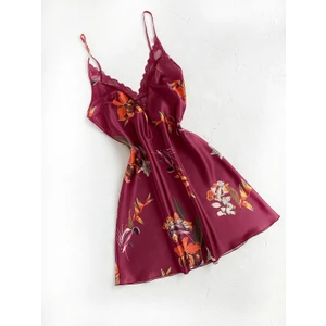 Gece İncisi Dantel Detaylı Saten Gecelik