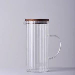 Stripe Roller Cam-Akasya Kapaklı 1300 ml Sürahi