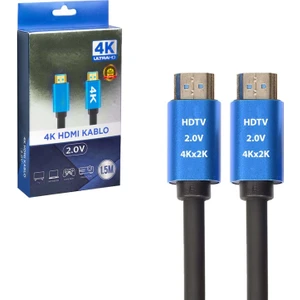 HDMI Kablo Gold 2.0V 2k 4K Hdtv 1.5mt SE-015M4K
