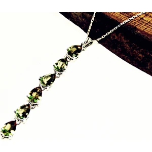 Lilah Gümüş Tr Gümüş Zultanit Damla Taşlı Altılı Kadın Kolye