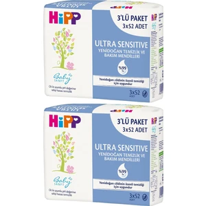 Baby Sanft Islak Havlu Mendil 52 Yaprak Sensitive Yeni Doğan 6 Lı Set (2pk*3) 312 Yaprak